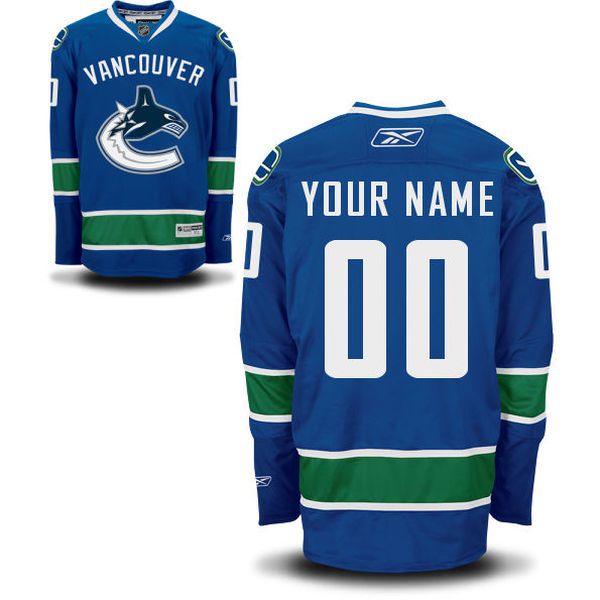Reebok Vancouver Canucks Men Premier Home Custom NHL Jersey - Blue->women nhl jersey->Women Jersey